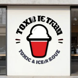 a logo for a toxic ice cream store, bauhaus design aesthetic
