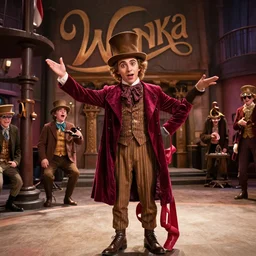 a film still of willy wonka and the sausage factory