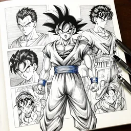 dragon ball, pen and ink, intricate line drawings, by toriyama akira ， craig mullins, ruan jia, kentaro miura, greg rutkowski, loundraw