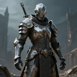 medieval cyberpunk warrior