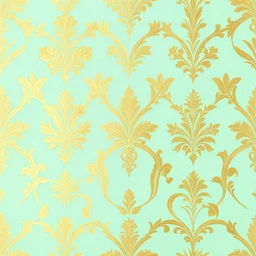 symmetry. repeatable pattern wall paper with a gold and mint green pattern. hd