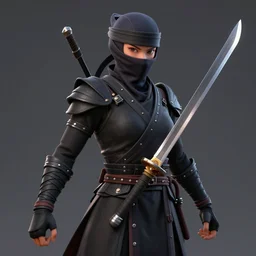a ninja holding a sword, 3 d render octane, trending on artstation