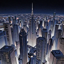 “an intricate cyberpunk city, dotart in the style of James Jean”