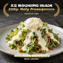 a giant salad that is bigger than a building, with mozzarella and a lot of sauce, culinary art photography, award winning photography