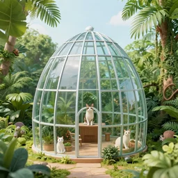 building cat glass fortress jungle