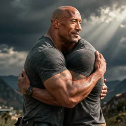 dwayne Johnson giving you a big hug photograph