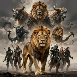 nemean lion concept art, long shot, beksinski, wayne barlowe, adrian smith concept art, ruan jia, weta workshop the hobbit, trending on artstation, dark soul concept art, elden ring concept art, demon soul concept art, the witcher concept art