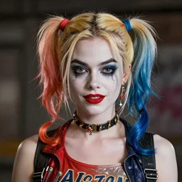 Anya Taylor-Joy as Harley Quinn amazing levels of detail 4k photorealism gorgeous life like n 4