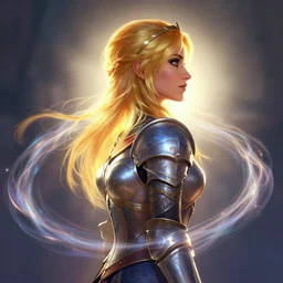side - profile painted portrait, imogen poots as a paladin, bright backlit, key lighting, smooth, gaudy colors, unreal engine render, wispy twirling magic ripples, octane render aesthetic, dota! matte painting concept art, official fanart behance hd artstation by james gilleard, jesper ejsing, lois van baarle, ilya kuvshinov