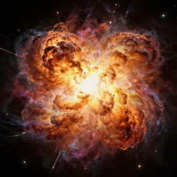 the universe being born in a giant explosion