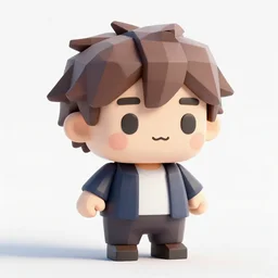 low poly 3 d render of heisenberg in a cute chibi style, good lighting, plastic texture, white background