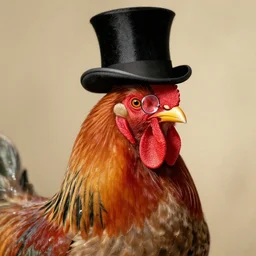 portrait of a rooster, with top hat!!! and monocle!!!, by harry clarke