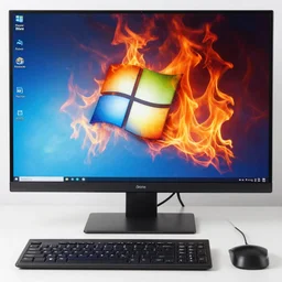 sora setting the windows xp bliss wallpaper on fire