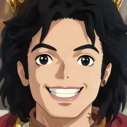 centered!! macro head portrait of medieval smiling smile king michael jackson, artstation, detailed cartoon, elegant, digital painting, concept art, smooth, sharp focus, illustration, ghibli, makoto shinkai, don bluth, fujita goro, jean giraud, akihiko yoshida, tom whalen 8 k