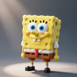 a nendoroid of spongebob, detailed product photo