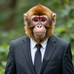 Photorealistic Monkey in a suit