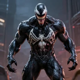 venom fused with deadshot, ultra realistic 4 k unreal engine very cinematic render with ray tracing bloom ambient occlusion strong reflections