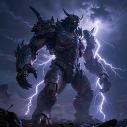 beautiful lightning thunder on the night sky, giant monster, fantasy, stylized, artgerm, artstation, hd, cgsociety, cgi, realistic, dramatic, cinematic, artistic, trending, detailed