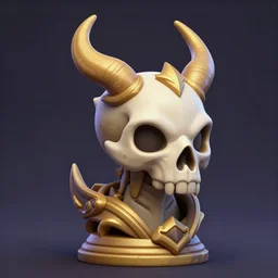 luxury deluxe mystical kelpie skull, stylized stl, 3 d render, activision blizzard style, hearthstone style, darksiders art style, greg rutkowski style