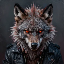 portrait painting of a punk werewolf, sharp focus, award - winning, trending on artstation, masterpiece, highly detailed, intricate. art by rebecca guay