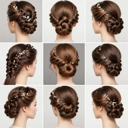 collage of various women's hairstyles, highly intricate details, 8 k