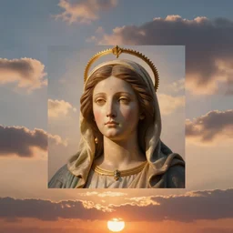 beautiful sunset clouds ( cubic virgin mary face )