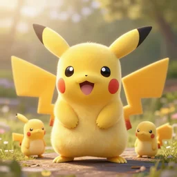 real life pokemons, cute!!!, content!!!, mischievous!!!, adorable!!!, fluffy!!!, ultra realistic!!!, golden hour, sharp focus, tiny amount of chromatic aberration