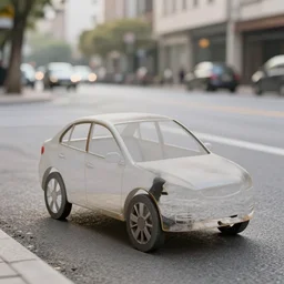 a chair in the shape of a car in the street