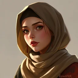 hijab tribe jaw japan, character designs, digital painting, charlie bowater, manga