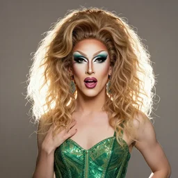 nature - themed drag queen. studio photography, backlighting, depth of field, 4 k, inspiring