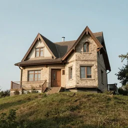 A home on the top of a hill, fusion between retro and medieval architecture