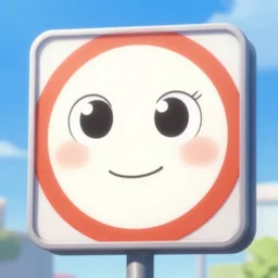 A sign that is anthropromorphic, style in anime 4k