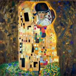 portrait of a robot by gustav klimt in the style of greg rutkowski