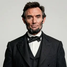 photo still of dwayne johson as abraham lincoln in biopic. 8 k. studio lighting. bright ambient lighting key light. 8 5 mm