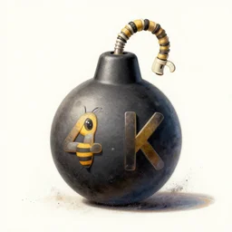 a drawing of a bomb made of dust, beeple and james jean, aya takano color style, 4 k, super detailed, modern, 4 k, symmetrical