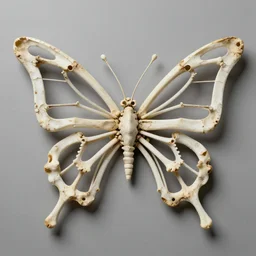 a butterfly made from skeletal skeleton ribcage bones