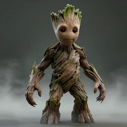 photorealistic Groot inspired by Giger, octane render, unreal engine 4k, volumetric light, fog, detailed