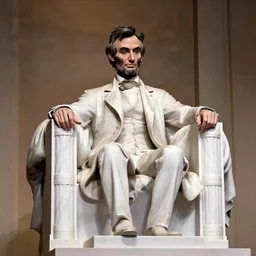 new color photo of abraham lincoln on a stage speaking
