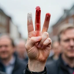 geert wilders blood gang hand sign