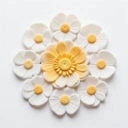 photograph of a detailed hand made out of flowers