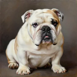 the royal bulldog portrait by greg hildebrant fancy baroque puppy oil painting high quality award winning