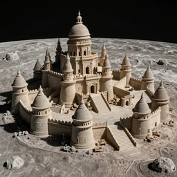 highly detailed realistic photo of man made ancient village on moon, wide angle shot, award winning masterpiece art, hyper realistic, concept art, 8 k detail post - processing