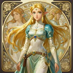 zelda, fantasy, intricate, elegant, highly detailed, digital painting, artstation, concept art, wallpaper, smooth, sharp focus, illustration, art by artgerm and greg rutkowski and alphonse mucha