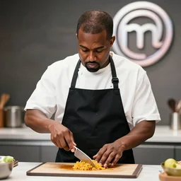 kanye west cooking in masterchef, high quality