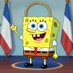 photo of spongebob becoming president of the united states,