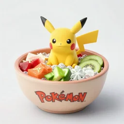 open pokemon with hawaiian poke bowl inside of it, food photography, instagram