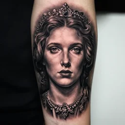 renaissance tattoo design, hyper - realistic, in the style of tony santos