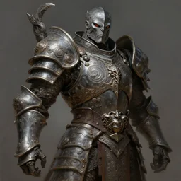 crow humanoid warrior in heavy armor. swirls, scrolls. digital painting, hd, detailed.
