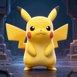 Pikachu in the style of Doom 2016, Realistic, Highly Detailed