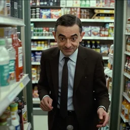 Mr Bean robbing a store CCTV footage